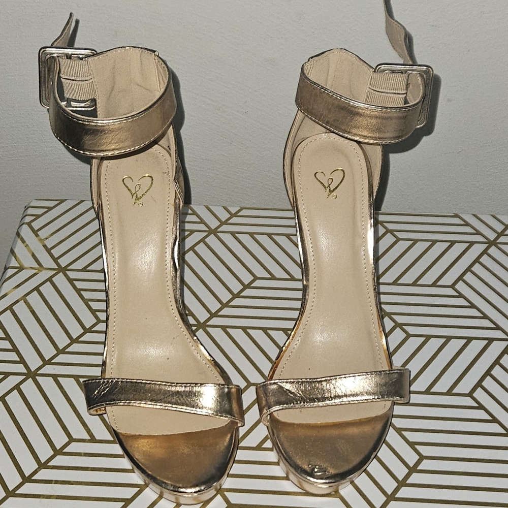 Rose Gold Strappy Women's Sandals